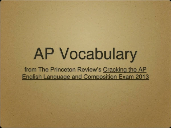 AP Vocabulary