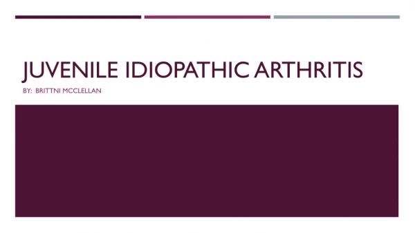 Juvenile idiopathic arthritis