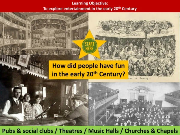 Learning Objective: To explore entertainment in the early 20 th Century