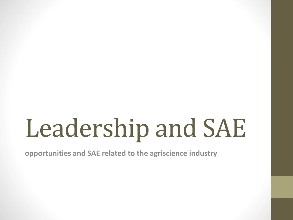 leadership and sae