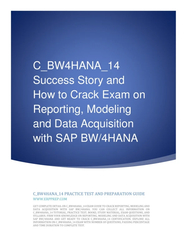 C_BW4HANA_14 Success Story and How to Crack Exam on BW4HANA