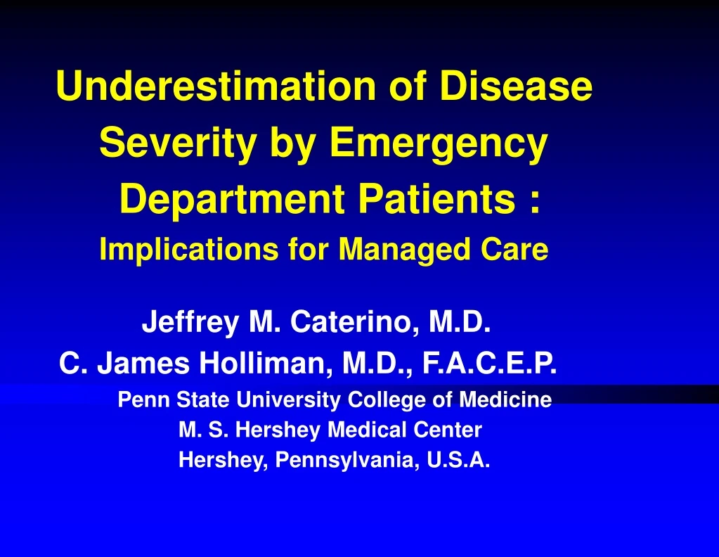 underestimation of disease severity by emergency