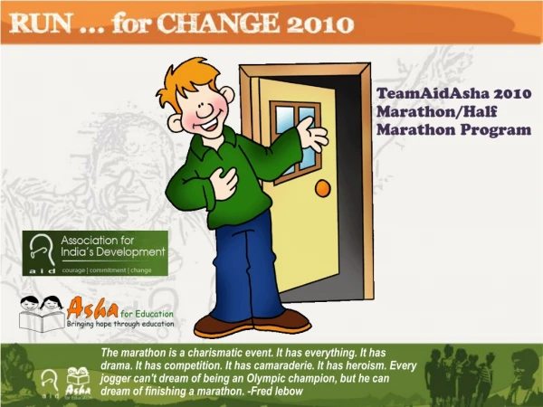 TeamAidAsha 2010 Marathon/Half Marathon Program