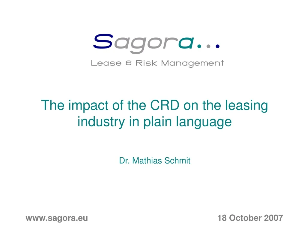 the impact of the crd on the leasing industry