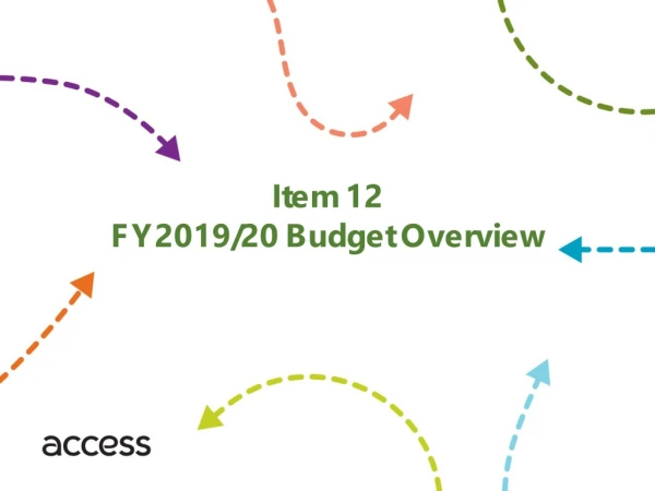Item 12 FY2019/20 Budget Overview