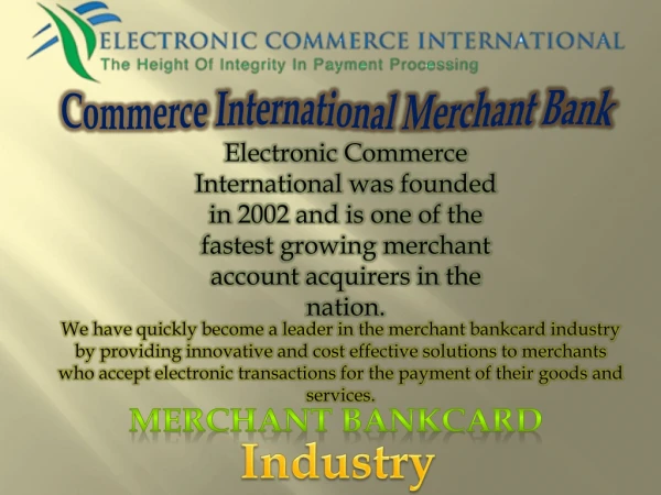 Commerce international merchant bank