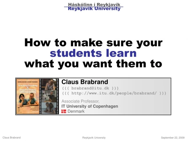 How to make sure your students learn what you want them to