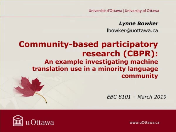 Lynne Bowker lbowker@uottawa