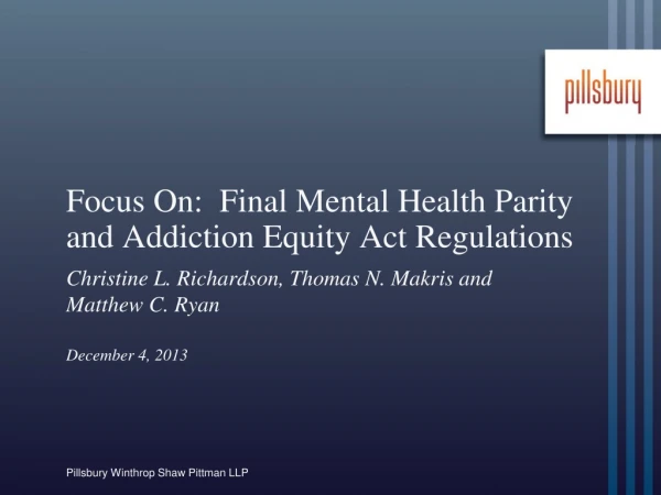 Focus On: Final Mental Health Parity and Addiction Equity Act Regulations
