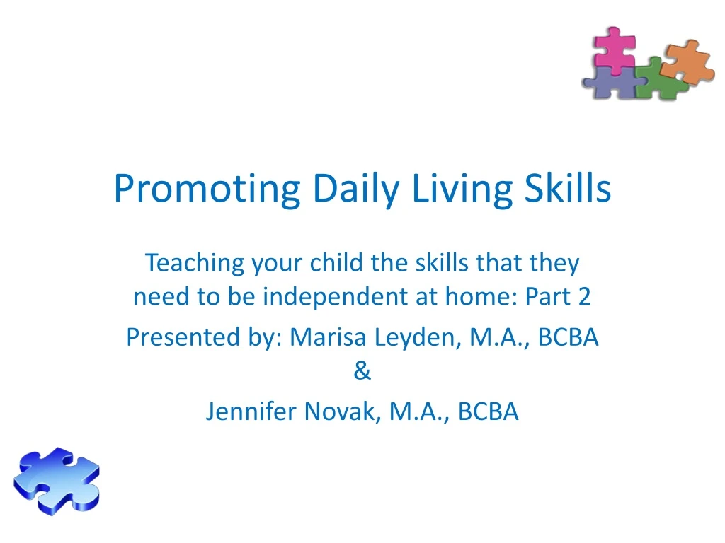 promoting daily living skills