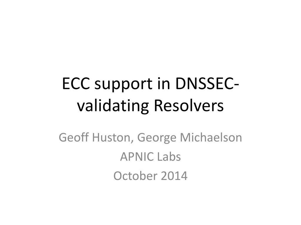 ecc support in dnssec validating resolvers