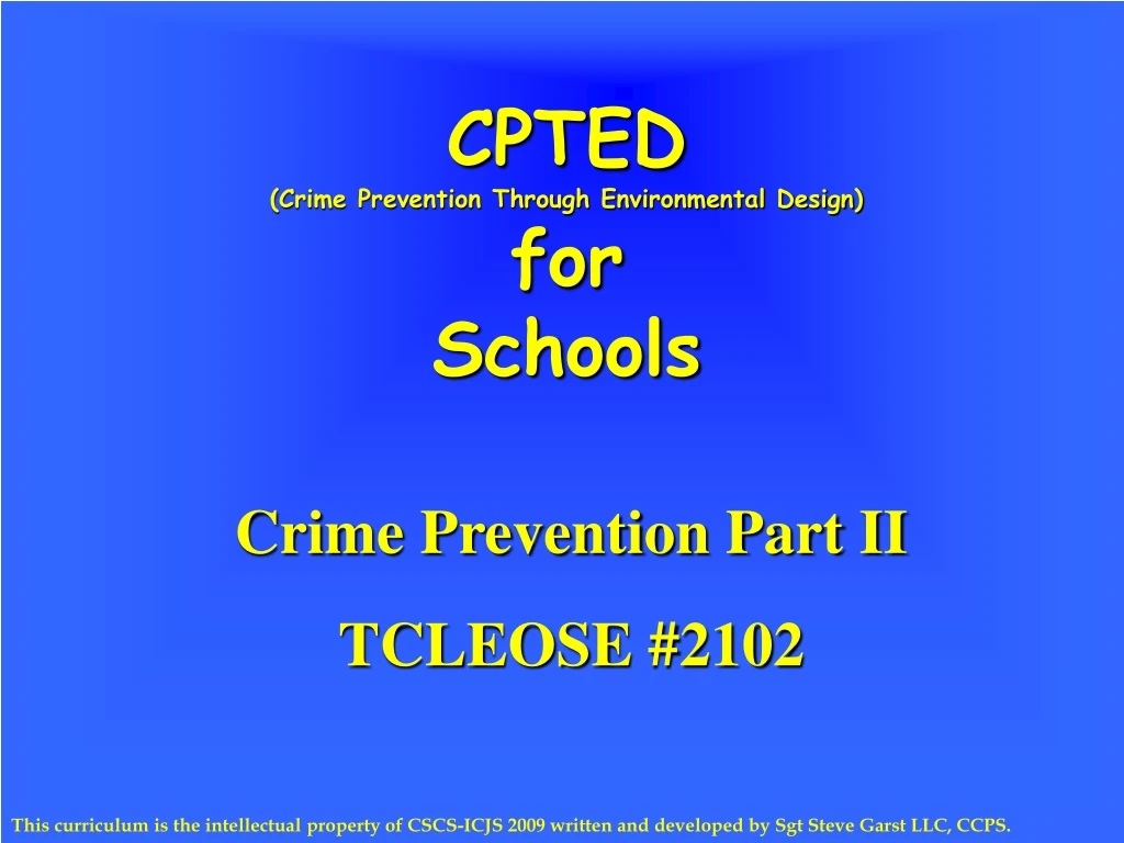 cpted crime prevention through environmental design for schools