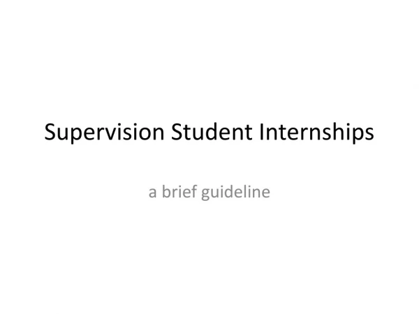 Supervision Student Internships