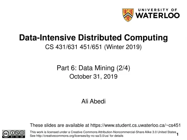 Data-Intensive Distributed Computing