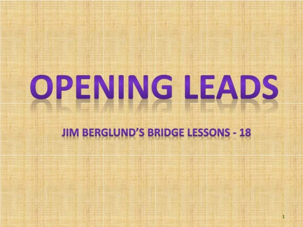 Opening Leads