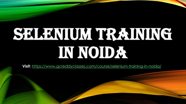 selenium training in noida