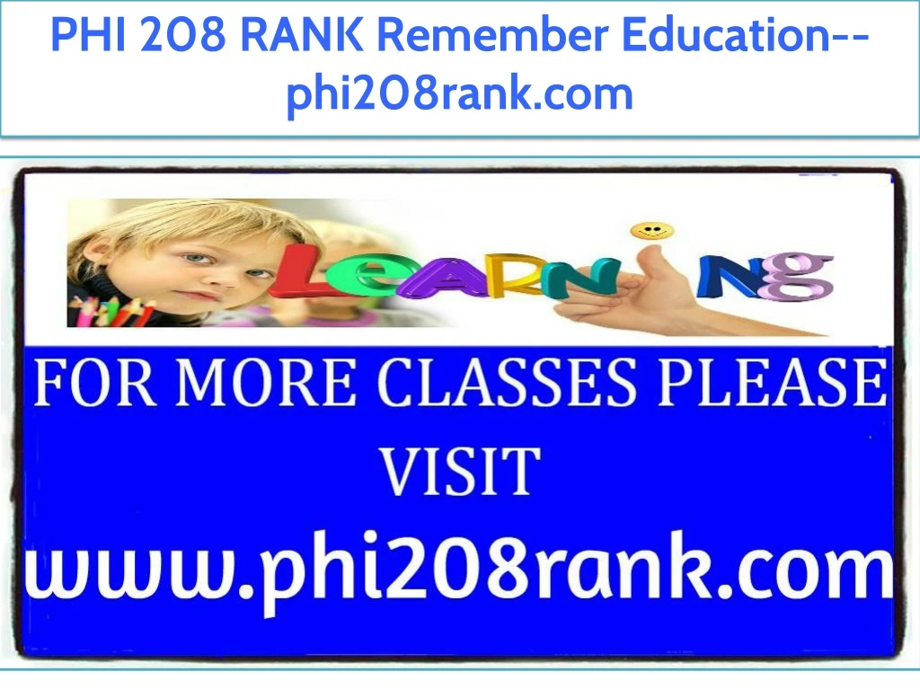 phi 208 rank remember education phi208rank com