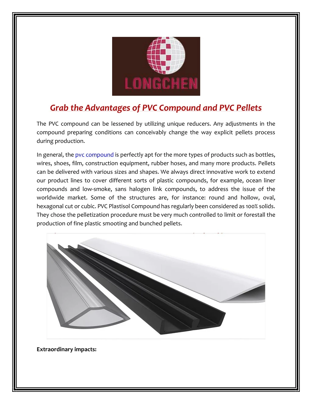 grab the advantages of pvc compound
