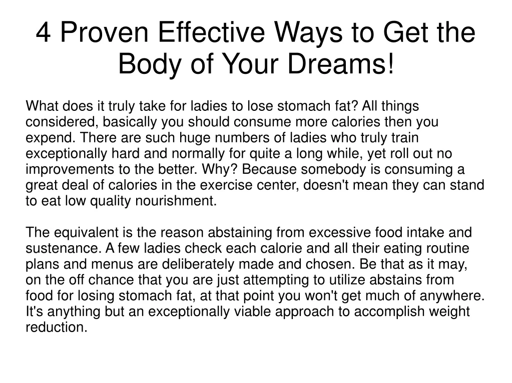 4 proven effective ways to get the body of your dreams