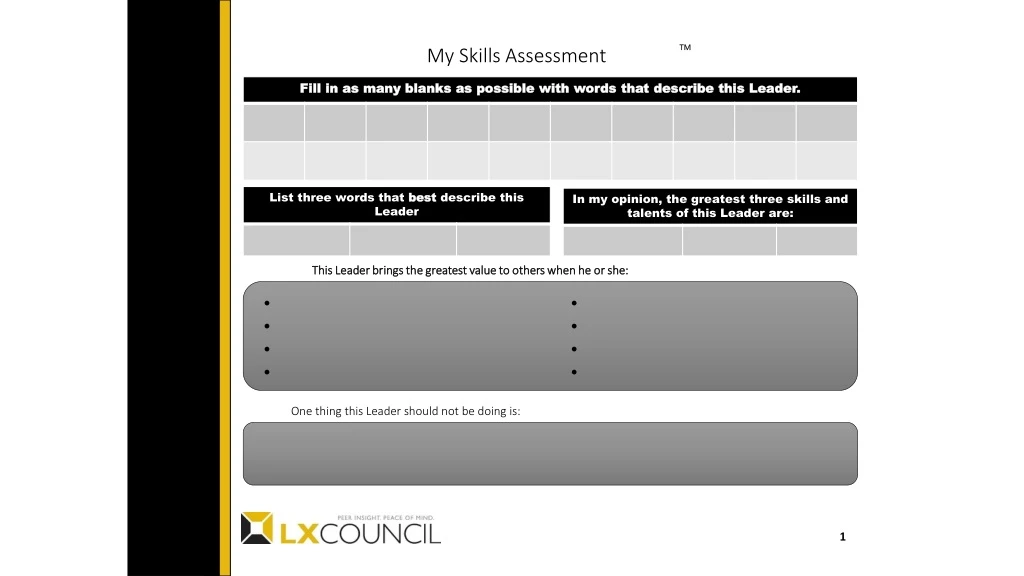 my skills assessment