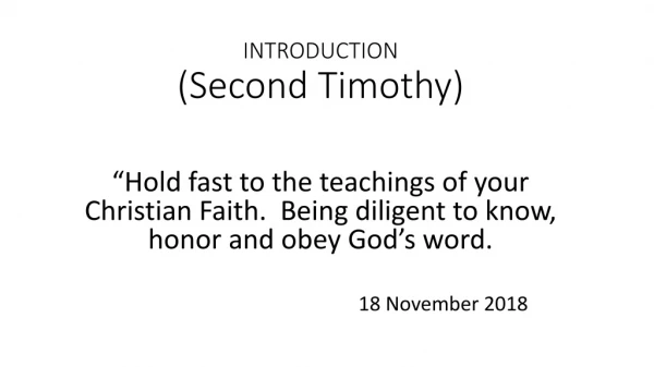 INTRODUCTION (Second Timothy)