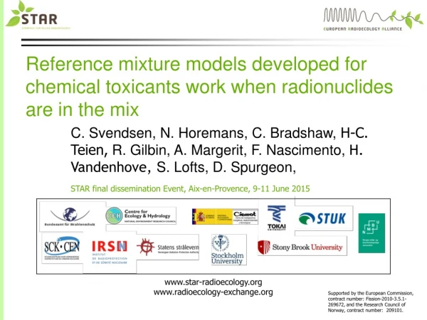 Reference mixture models developed for chemical toxicants work when radionuclides are in the mix