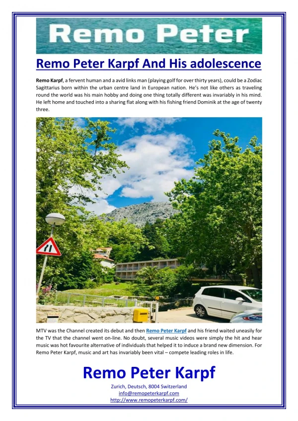 remo peter karpf and his adolescence