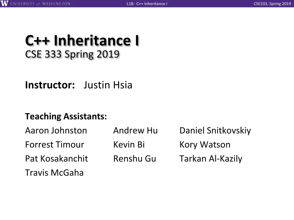 c inheritance i cse 333 spring 2019