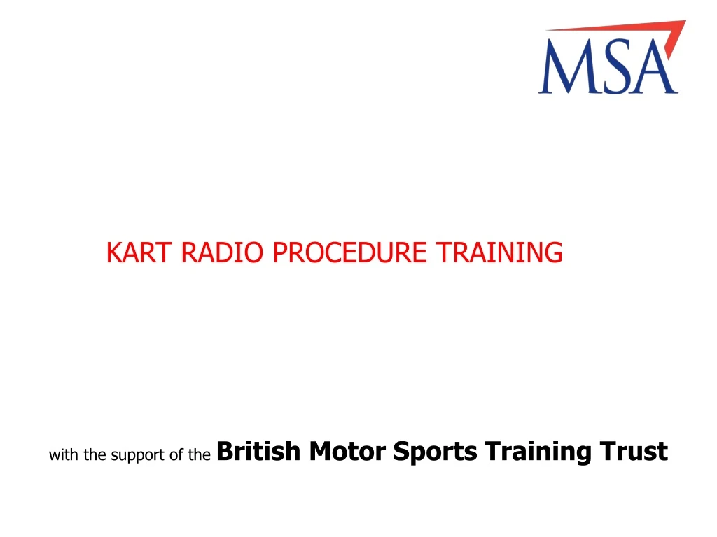 kart radio procedure training