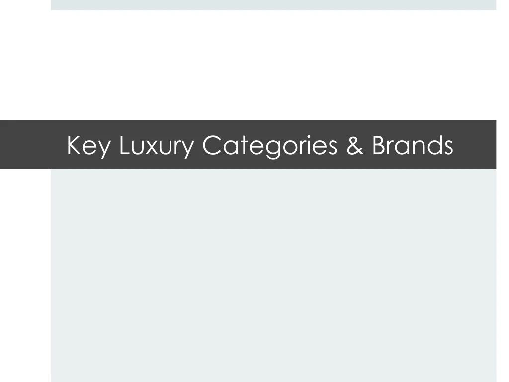key luxury categories brands