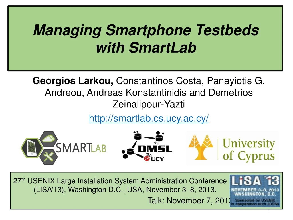 managing smartphone testbeds with smartlab