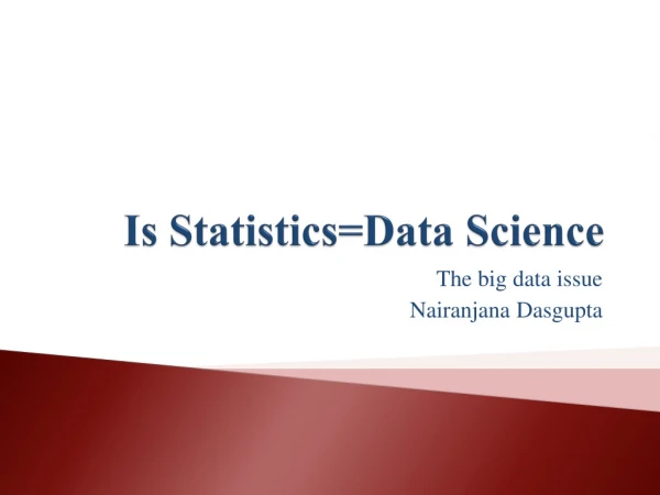 Is Statistics=Data Science