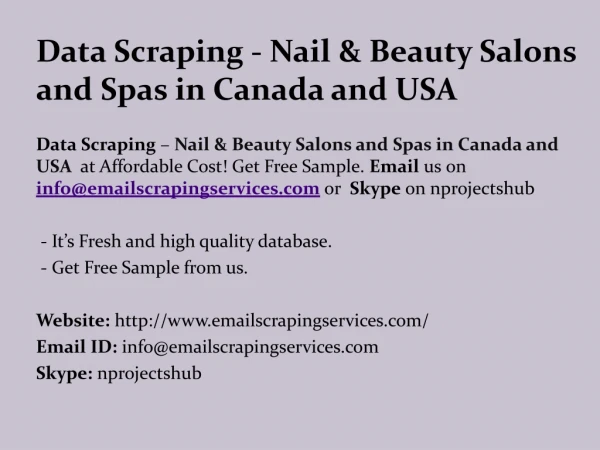 Data Scraping - Nail & Beauty Salons and Spas in Canada and USA
