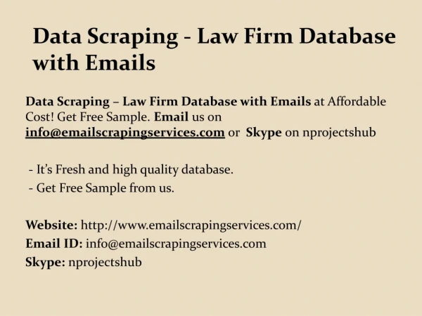 Data Scraping - Law Firm Database with Emails