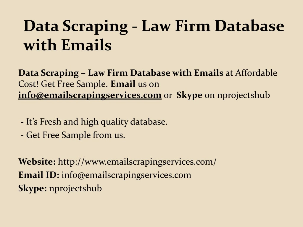 data scraping law firm database with emails