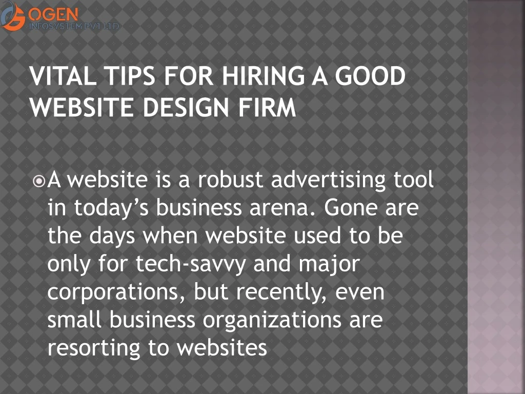 vital tips for hiring a good website design firm