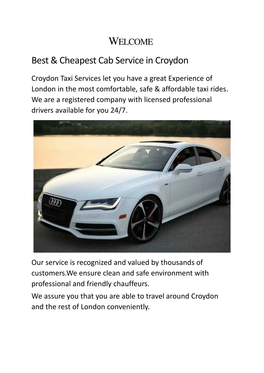 welcome best cheapest cab service in croydon