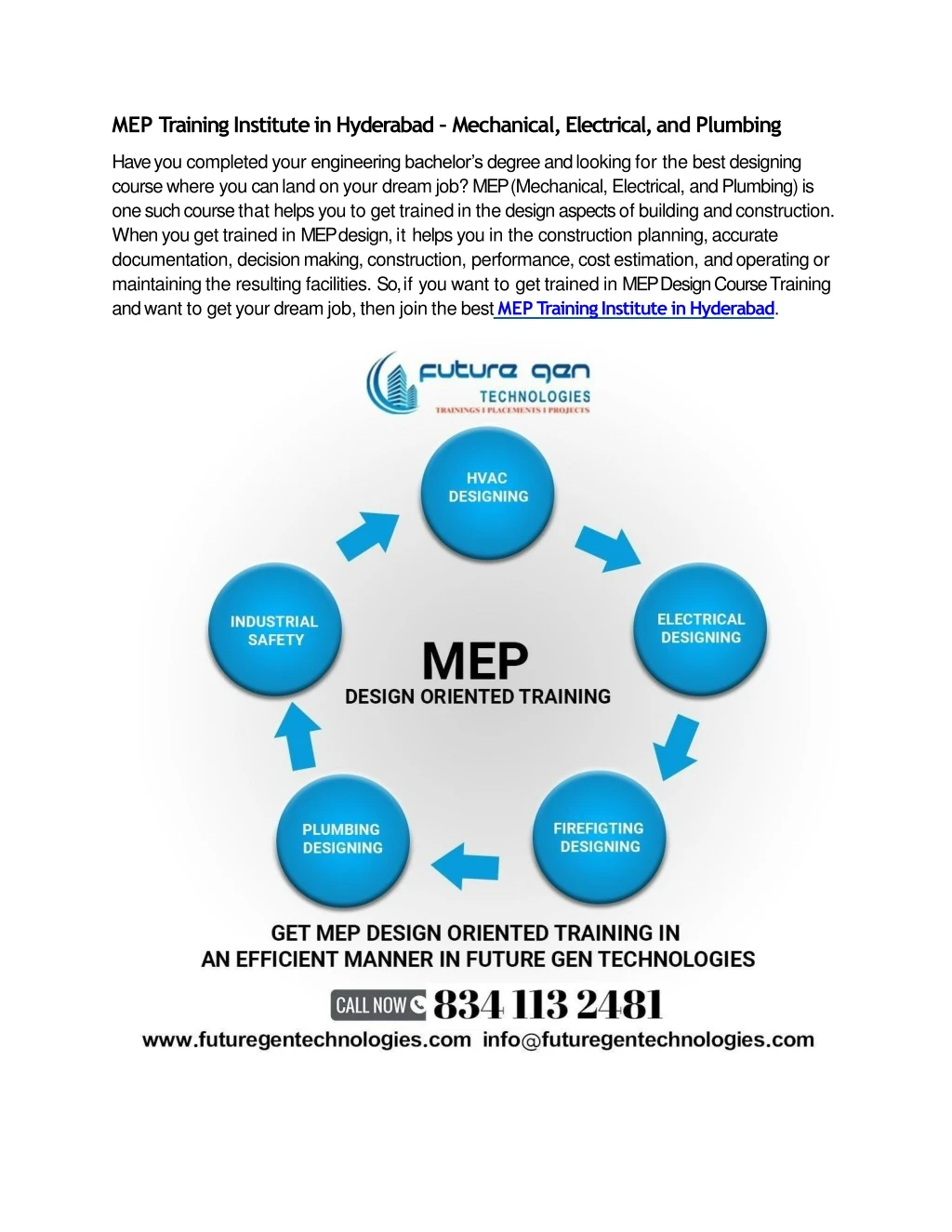 mep training institute in hyderabad mechanical