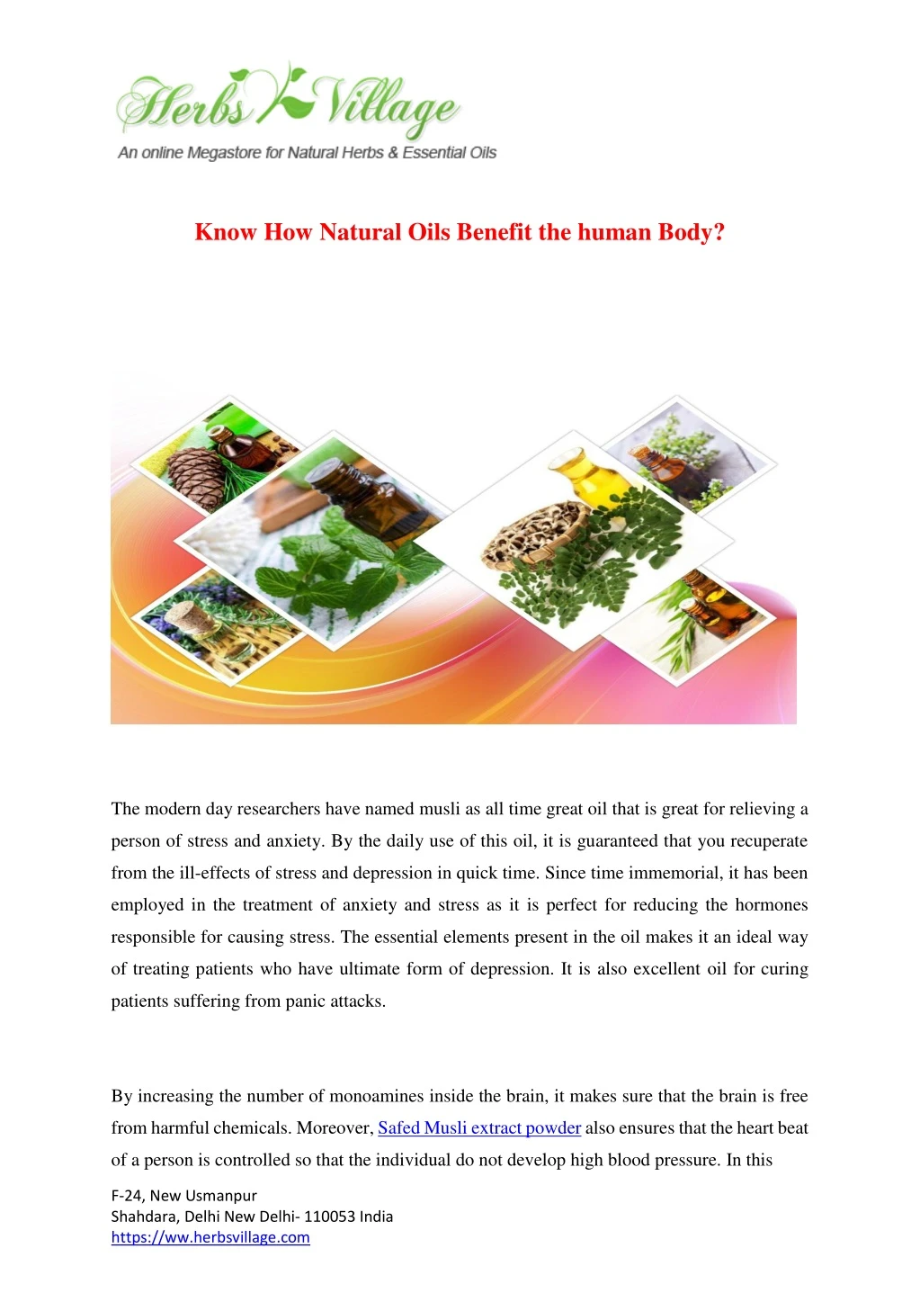 know how natural oils benefit the human body