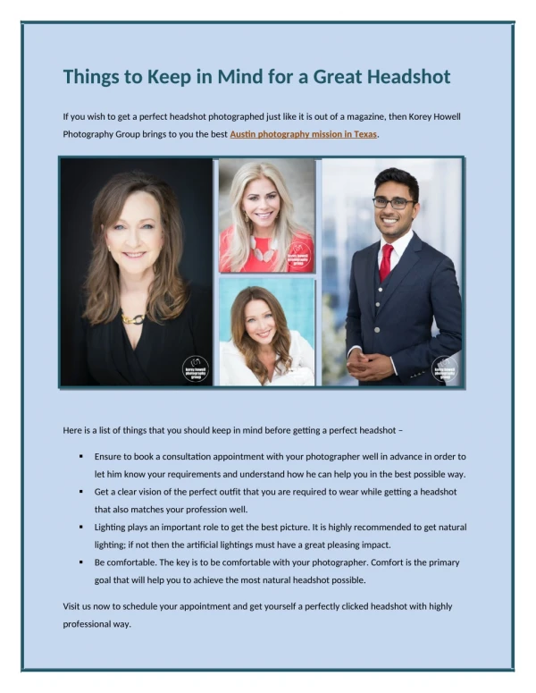 things to keep in mind for a great headshot