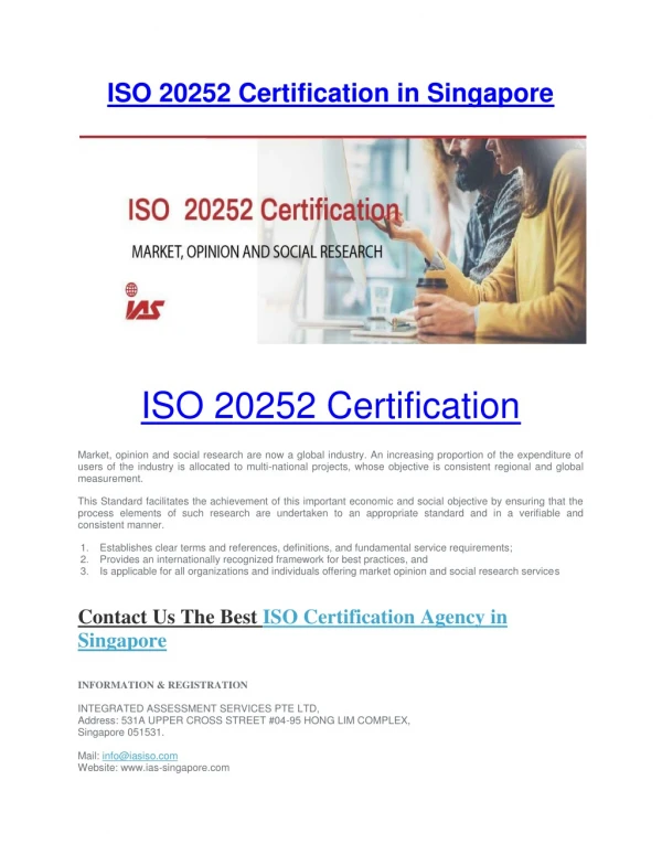 ISO 20252 Certification Services in Singapore