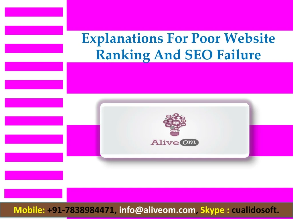 explanations for poor website ranking