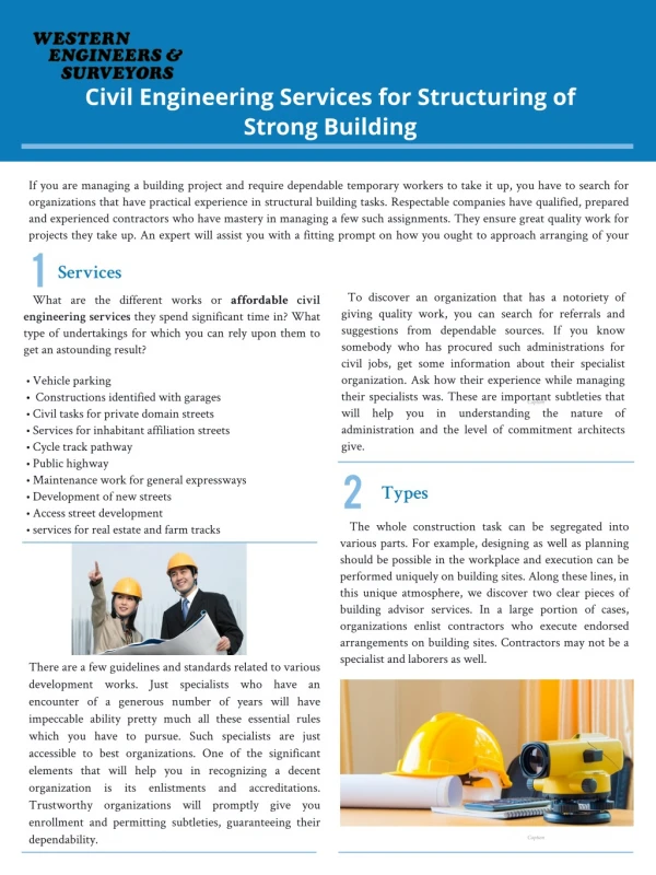 Civil Engineering Services for Structuring of Strong Building