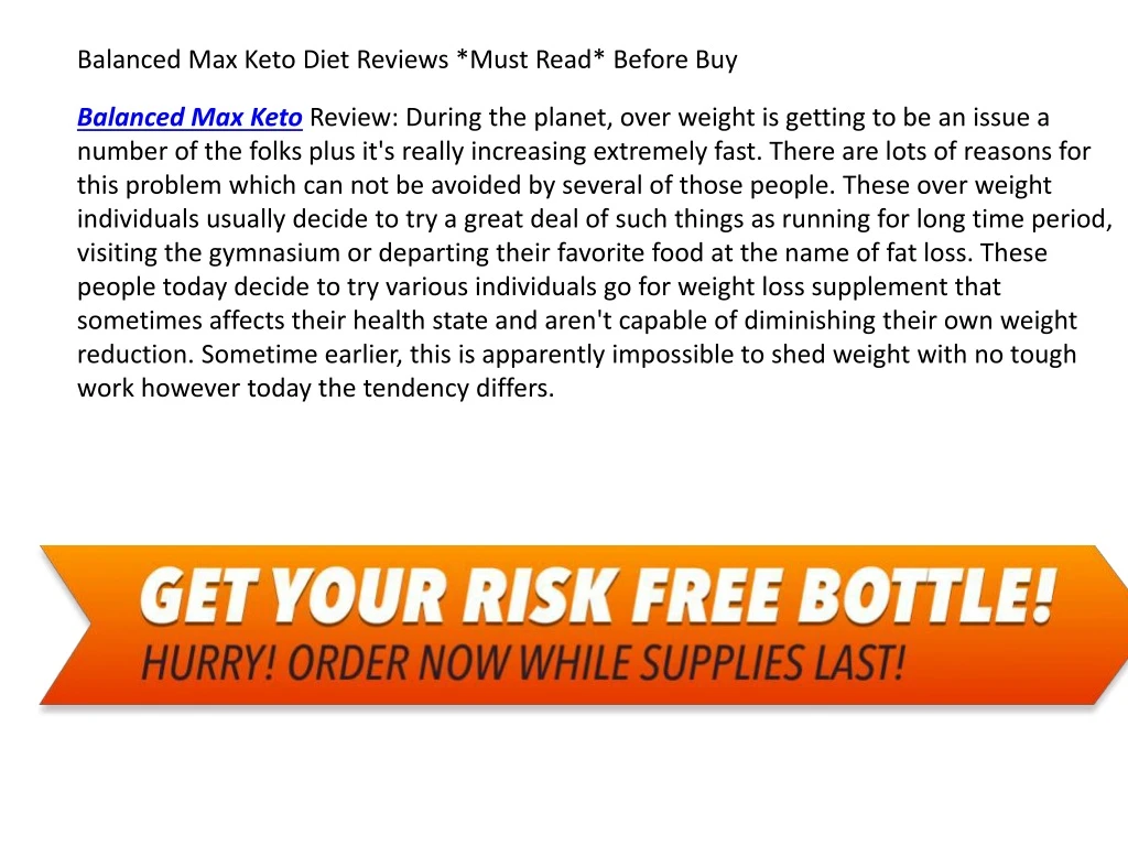 balanced max keto diet reviews must read before