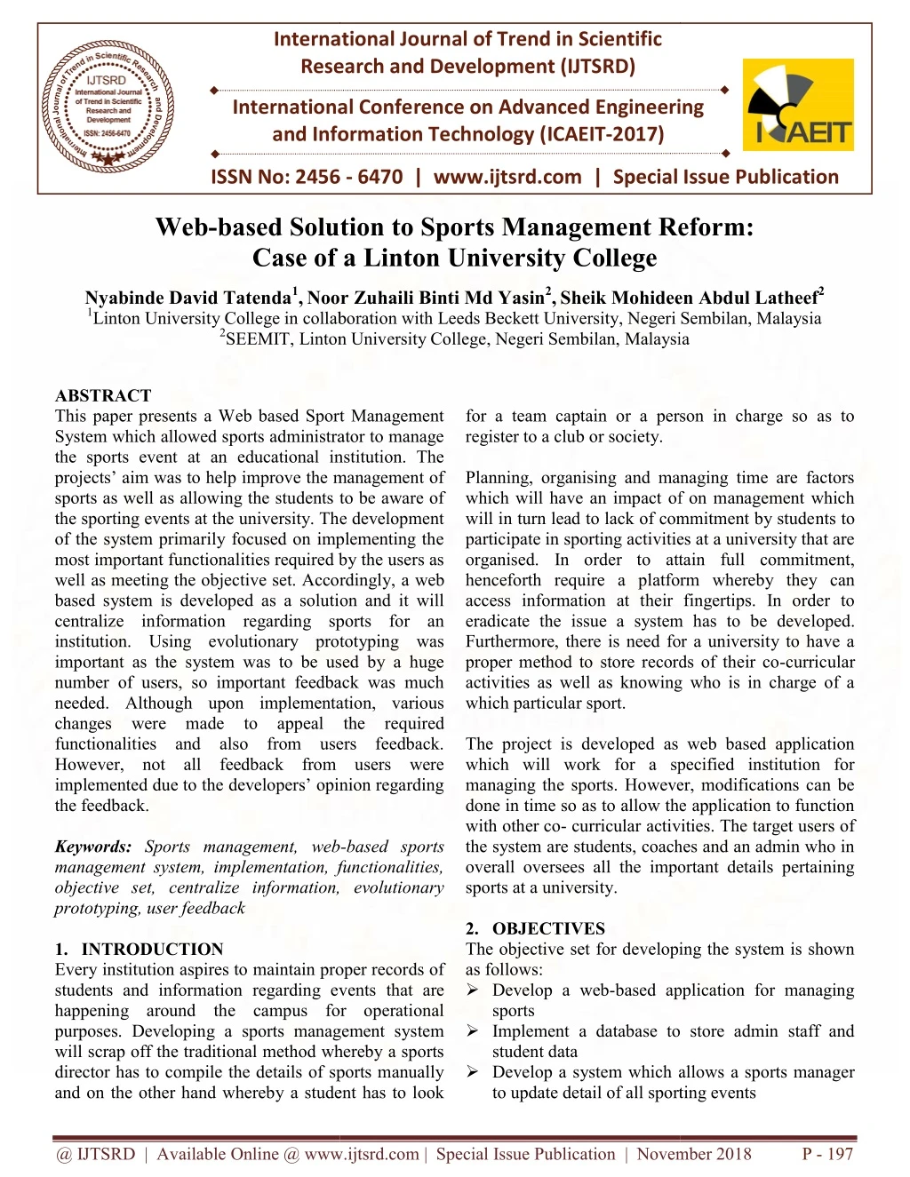 international journal of trend in scientific