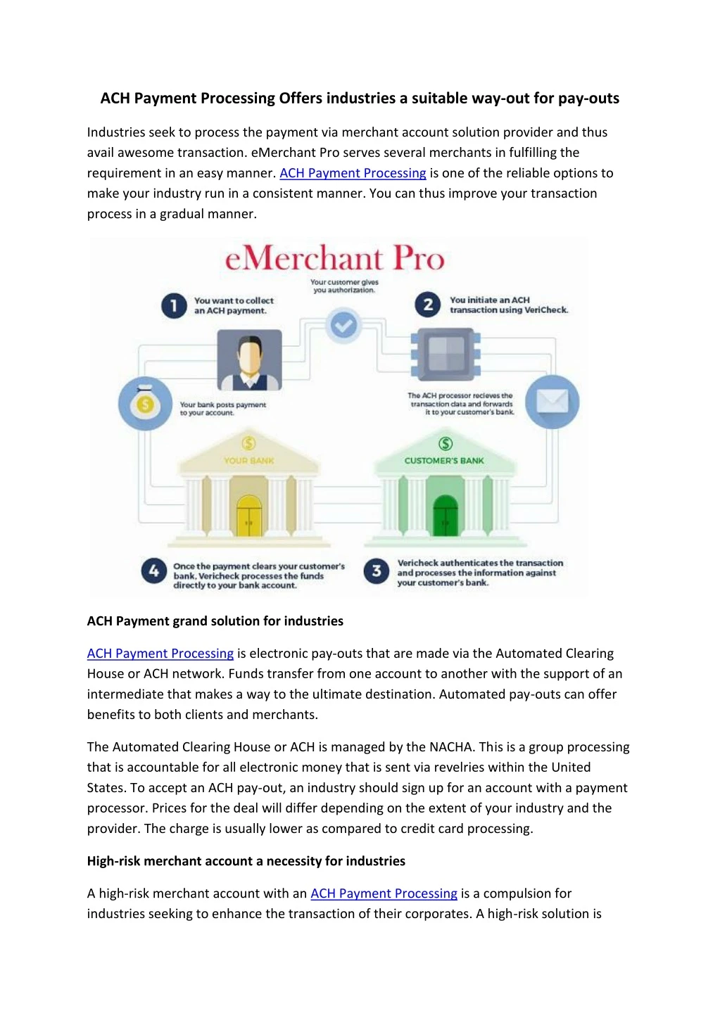 ach payment processing offers industries