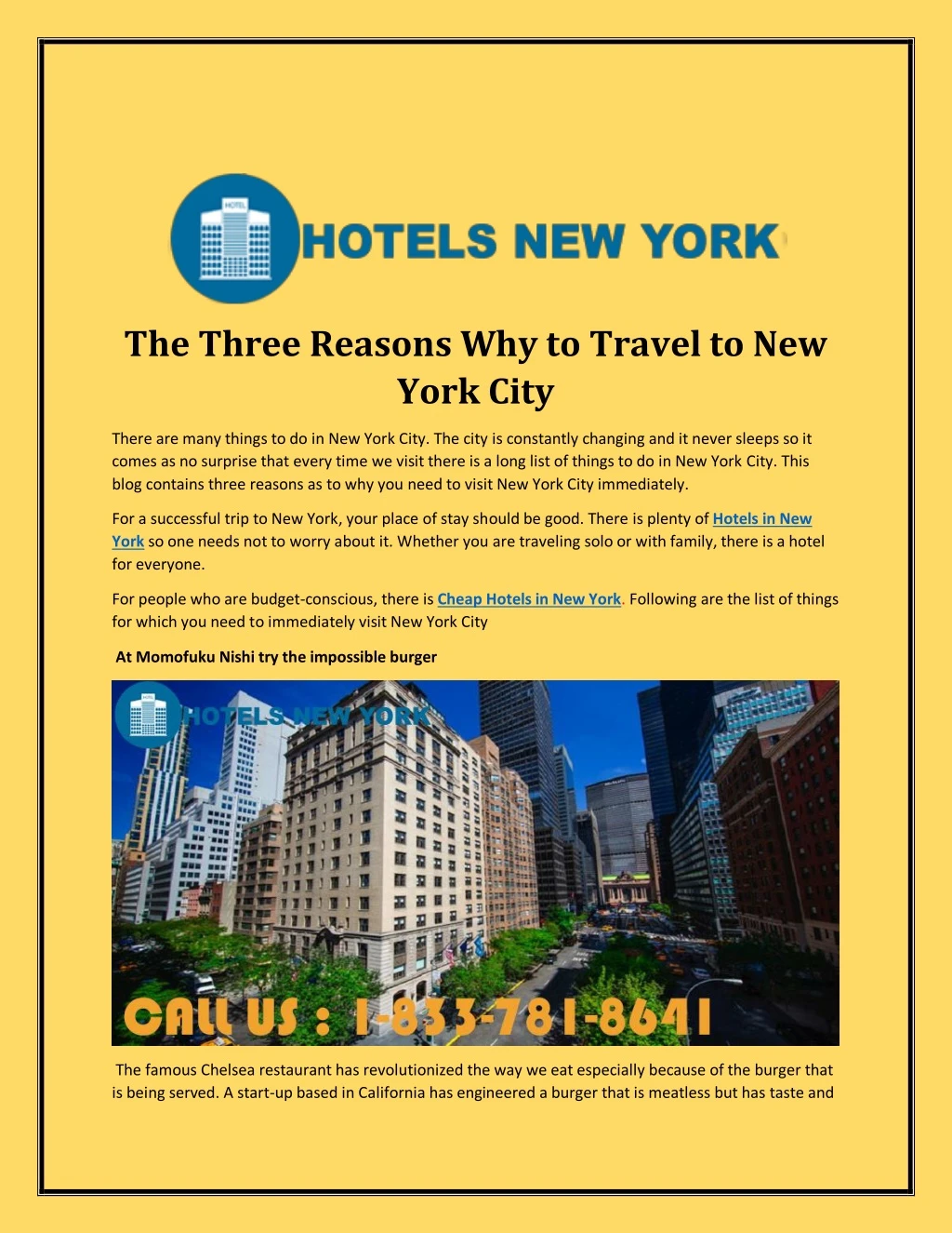 the three reasons why to travel to new york city