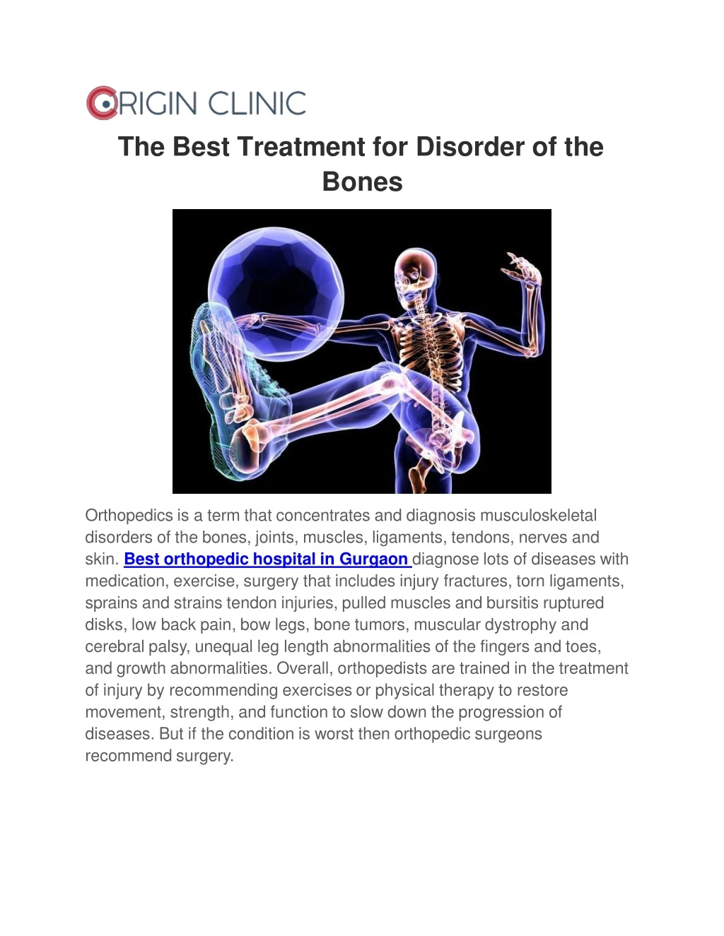 the best treatment for disorder of the bones