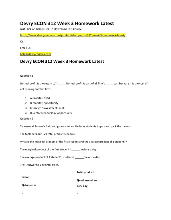 devry econ 312 week 3 homework latest just click