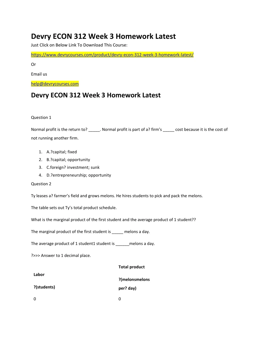 devry econ 312 week 3 homework latest just click